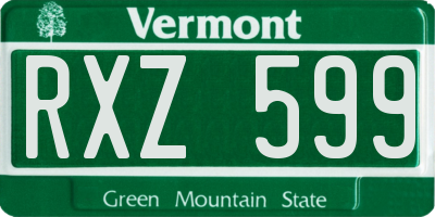 VT license plate RXZ599