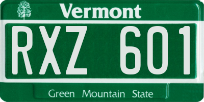VT license plate RXZ601