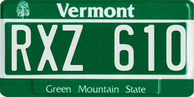 VT license plate RXZ610