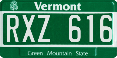 VT license plate RXZ616