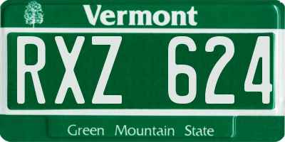 VT license plate RXZ624