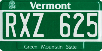 VT license plate RXZ625