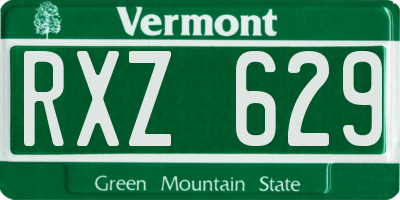 VT license plate RXZ629