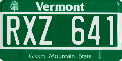 VT license plate RXZ641
