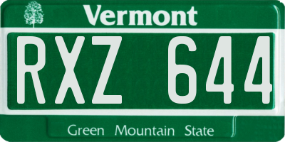 VT license plate RXZ644
