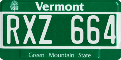 VT license plate RXZ664
