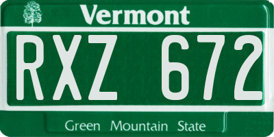 VT license plate RXZ672