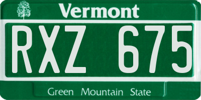 VT license plate RXZ675