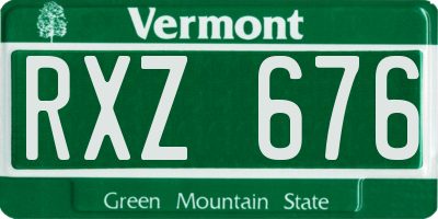 VT license plate RXZ676