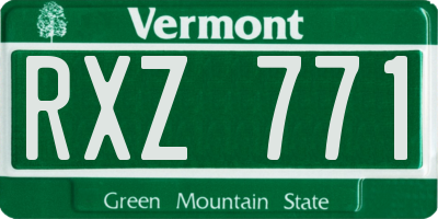 VT license plate RXZ771