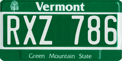 VT license plate RXZ786