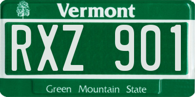 VT license plate RXZ901