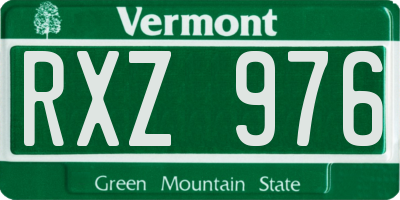 VT license plate RXZ976