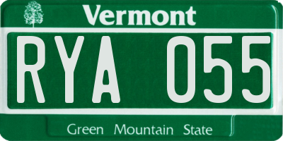VT license plate RYA055