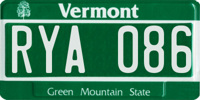 VT license plate RYA086