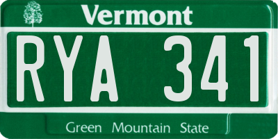 VT license plate RYA341