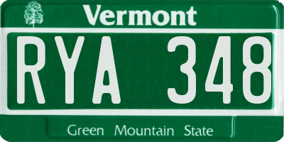VT license plate RYA348