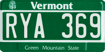 VT license plate RYA369