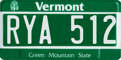 VT license plate RYA512