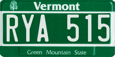 VT license plate RYA515