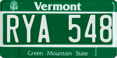 VT license plate RYA548