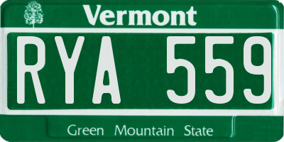 VT license plate RYA559