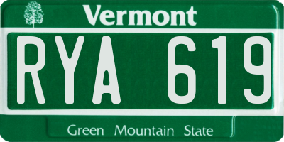 VT license plate RYA619