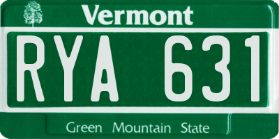 VT license plate RYA631