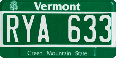 VT license plate RYA633
