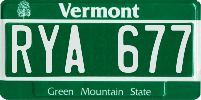 VT license plate RYA677