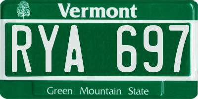 VT license plate RYA697