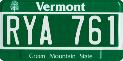 VT license plate RYA761