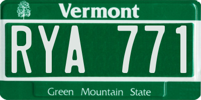 VT license plate RYA771