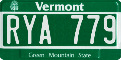 VT license plate RYA779