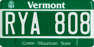 VT license plate RYA808