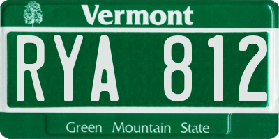 VT license plate RYA812