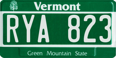 VT license plate RYA823