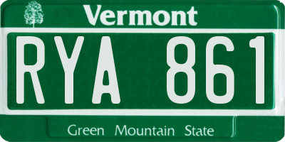 VT license plate RYA861