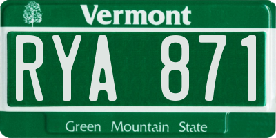 VT license plate RYA871