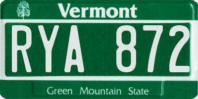 VT license plate RYA872