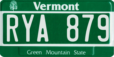 VT license plate RYA879