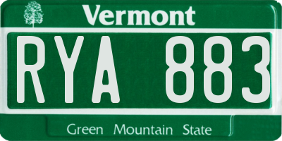 VT license plate RYA883