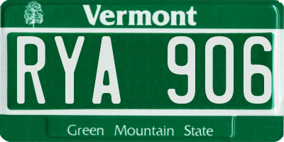VT license plate RYA906