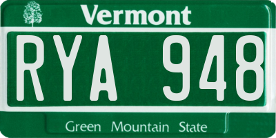 VT license plate RYA948