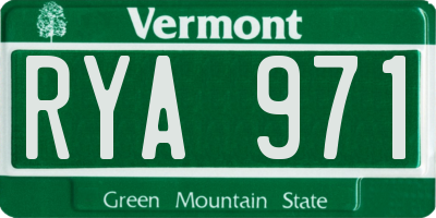 VT license plate RYA971