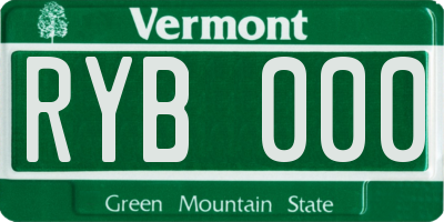 VT license plate RYB000