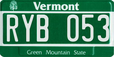 VT license plate RYB053