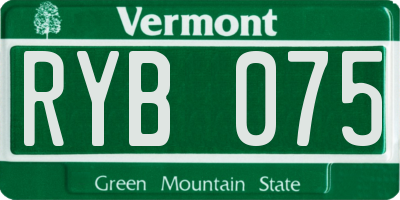 VT license plate RYB075