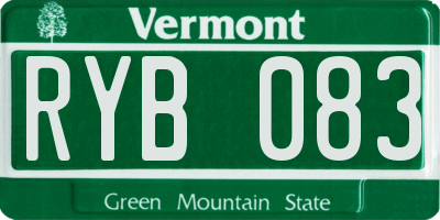 VT license plate RYB083