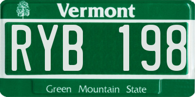 VT license plate RYB198